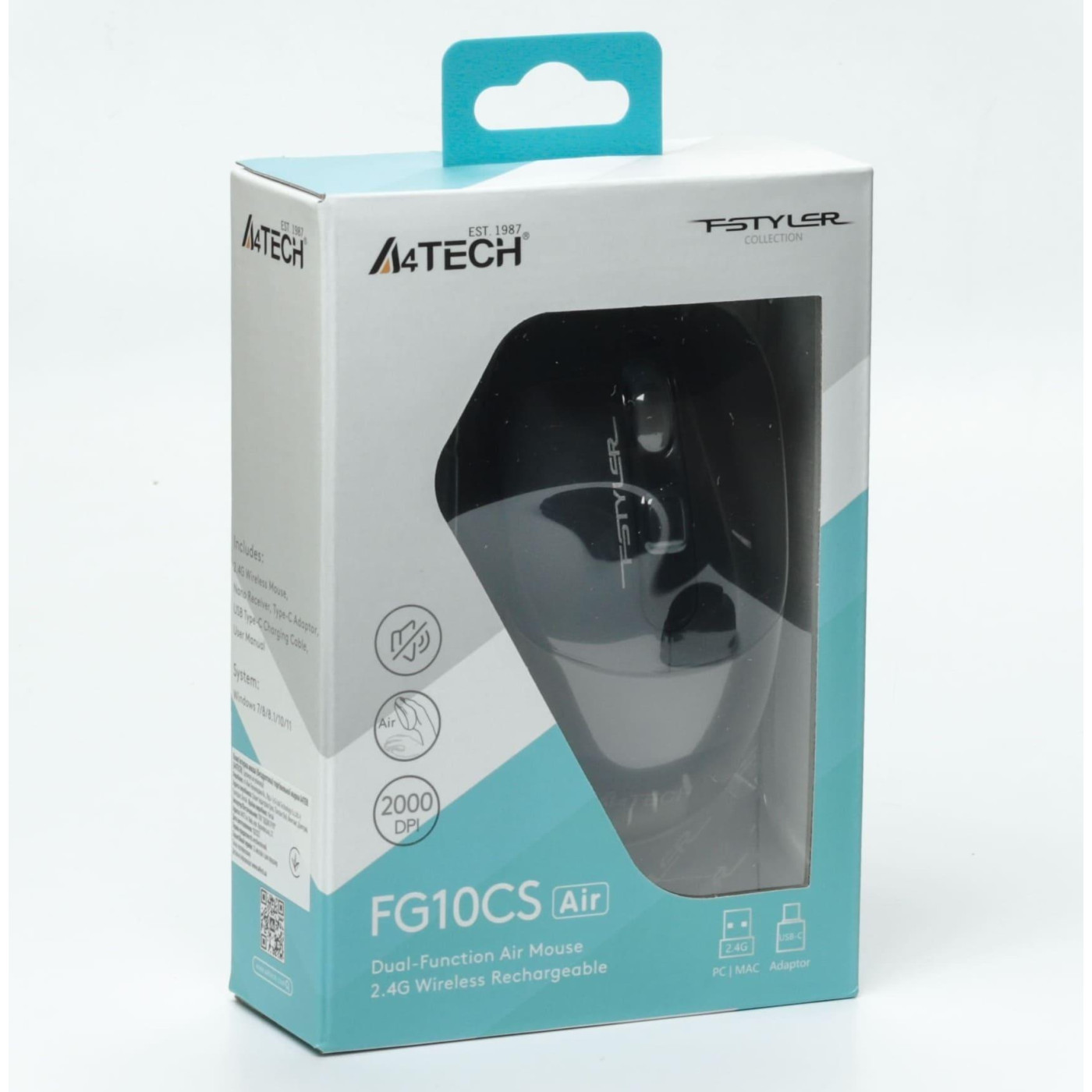 Беспроводная мышь A4Tech Fstyler FG10CS Air Wireless Stone Grey (FG10CS Air (Stone Grey))