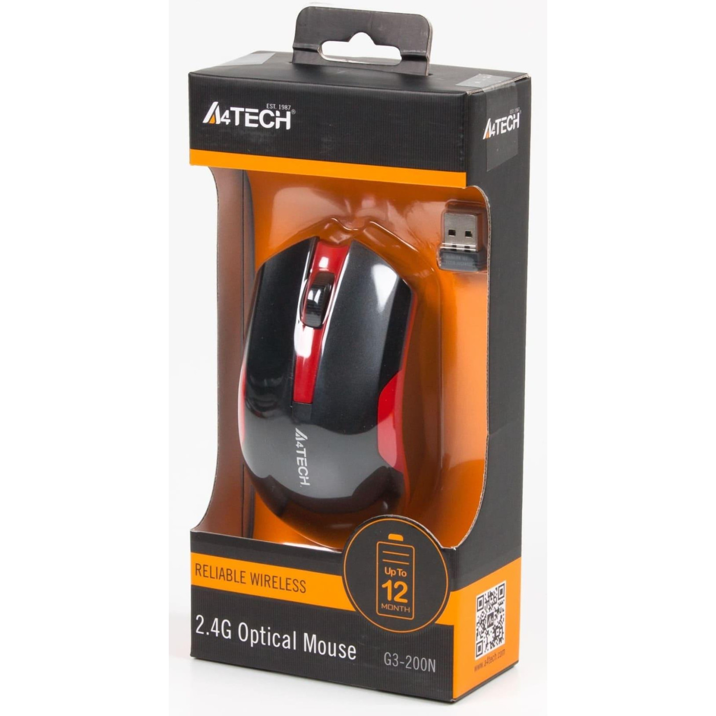 Беспроводная мышь A4Tech G3-200N V-Track Wireless Black/Red (G3-200N (Black+Red))