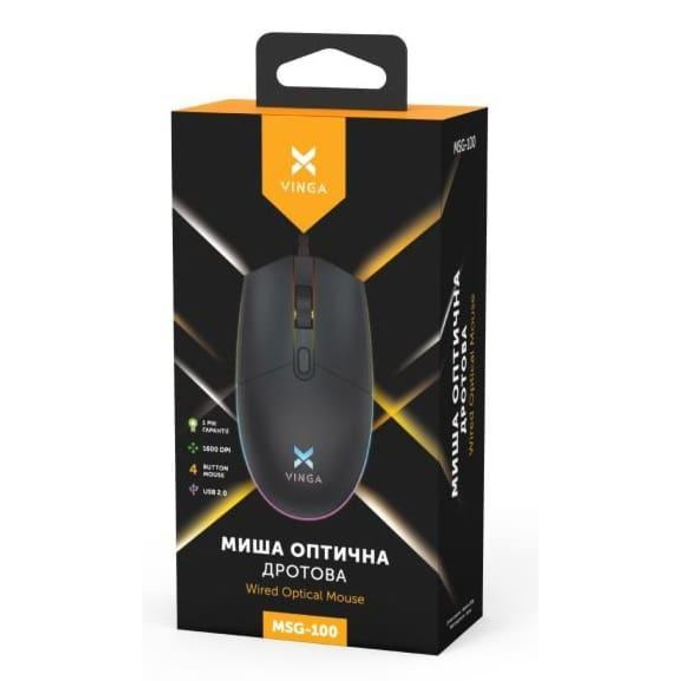 Мышь Vinga MSG-100 USB Black (MSG-100 Black)
