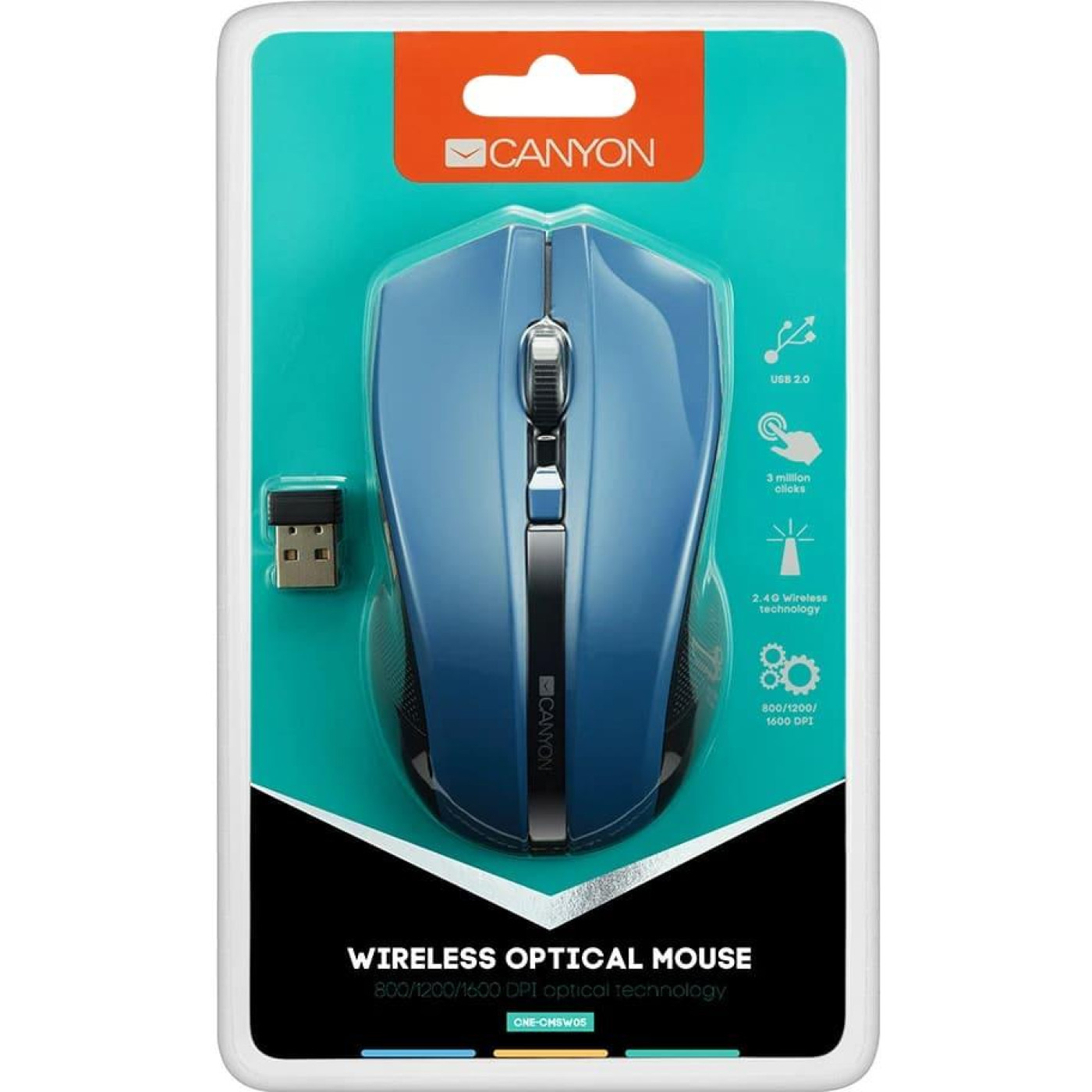 Беспроводная мышь Canyon CNE-CMSW05BL Blue (CNE-CMSW05BL)