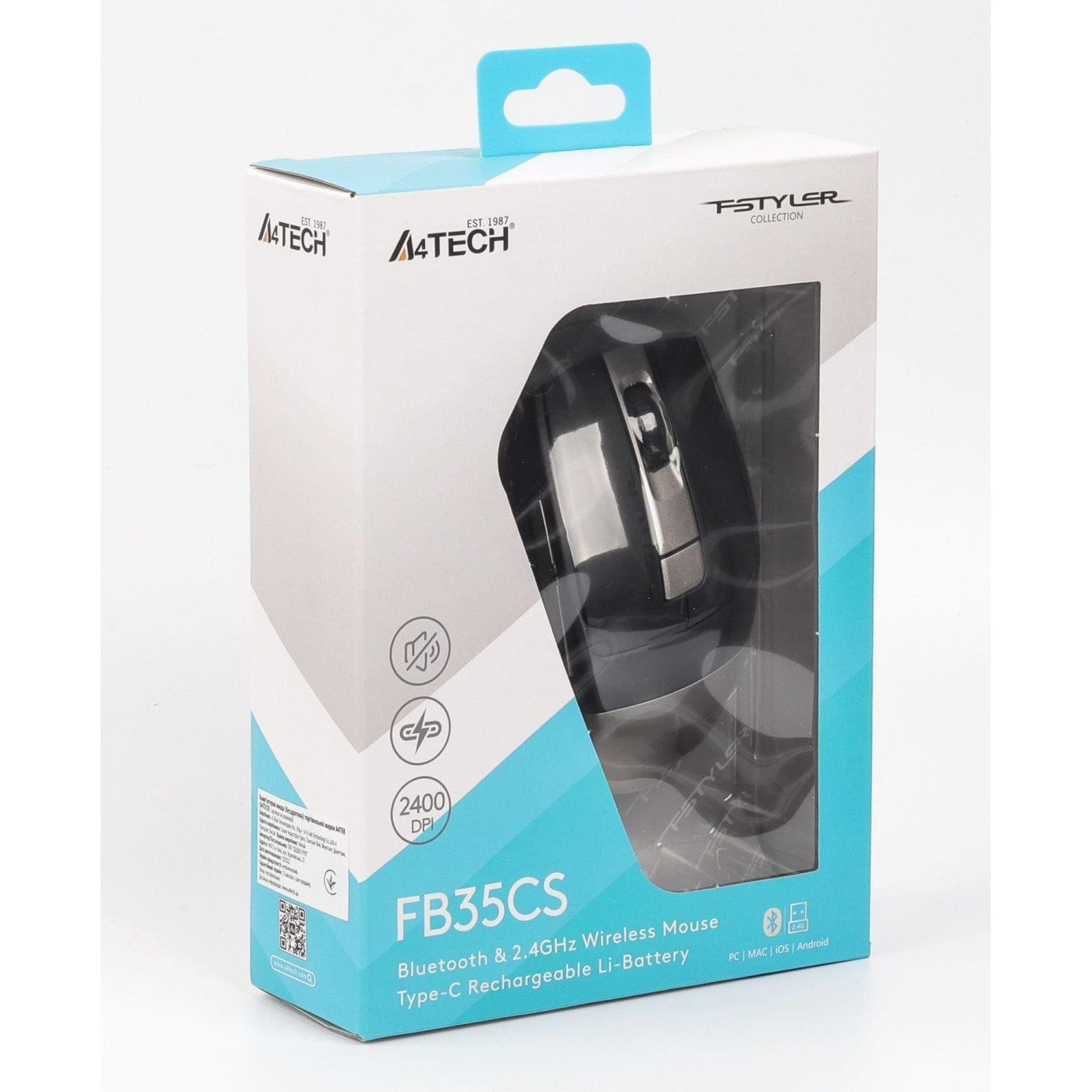 Беспроводная мышь A4Tech Fstyler FB35CS Bluetooth Smoky Grey (FB35CS (Smoky Grey))