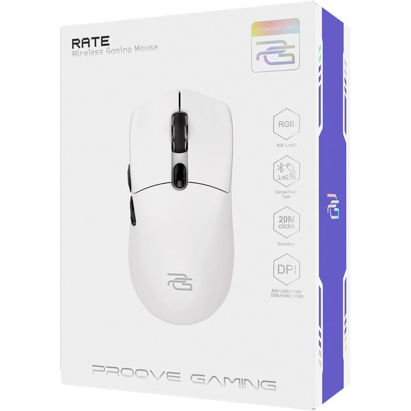 Бездротова миша Proove Gaming Rate Wireless White (CMRTWR003001)