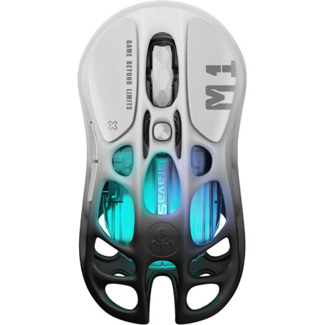 Миша GravaStar Mercury M1 Pro, BT/WL/USB-A, RGB, чорно-білий (GRAVASTARM1PRO_GBLK)