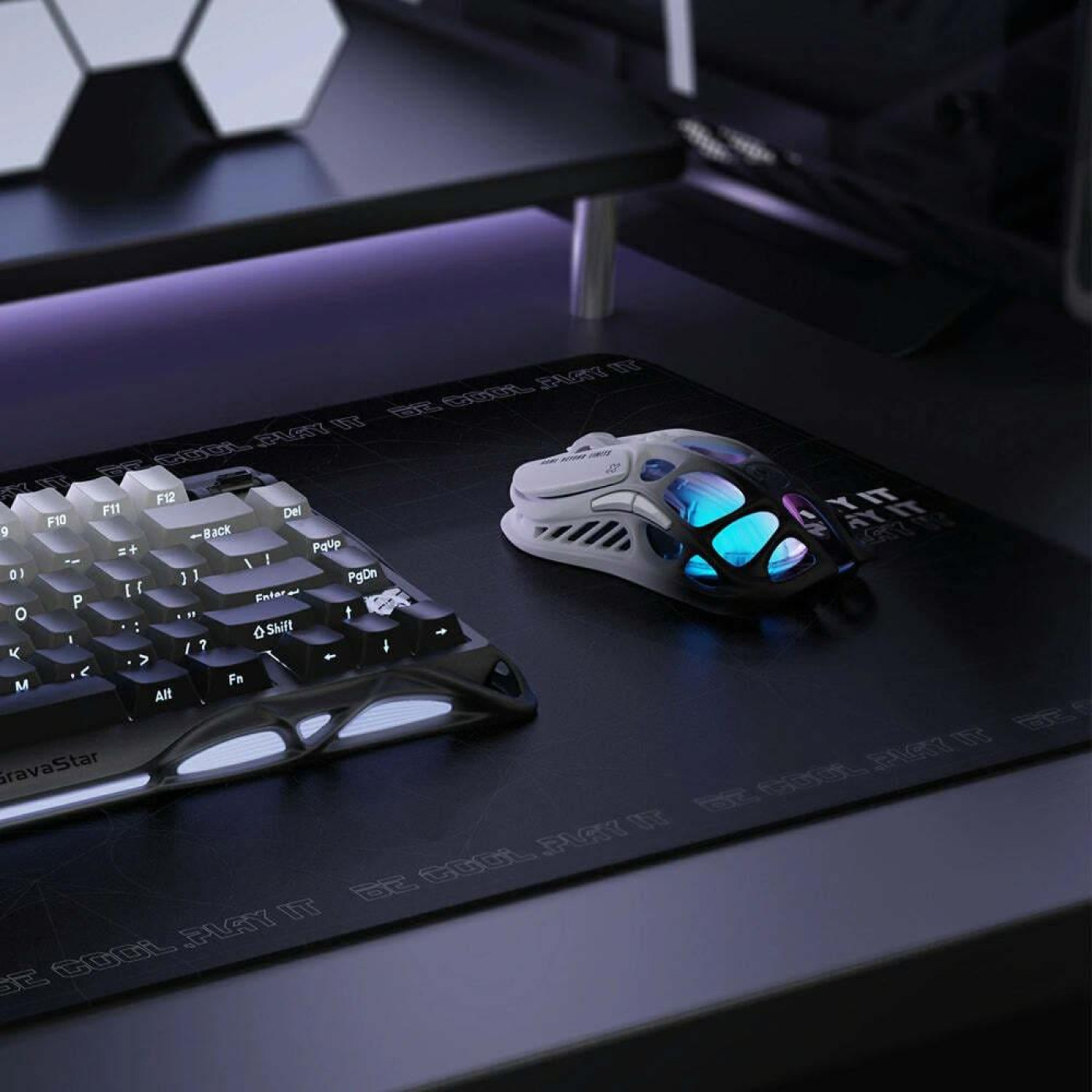 Мышь GravaStar Mercury M1 Pro, BT/WL/USB-A, RGB, чорно-билий (GRAVASTARM1PRO_GBLK)
