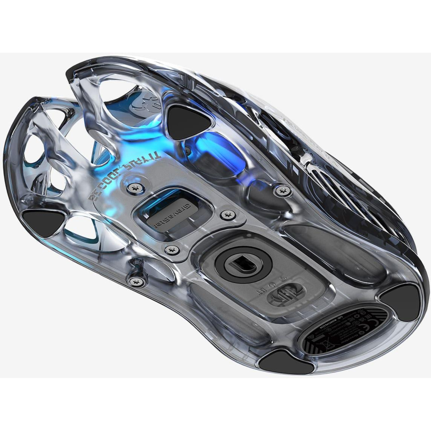 Мышь GravaStar Mercury M2, BT/WL/USB-A, RGB, чорно-прозорий (GRAVASTARM2_XTAL_BLK)