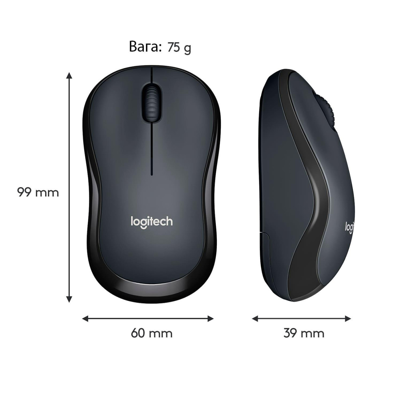 Бездротова миша Logitech M220 Wireless Charcoal (910-004878)