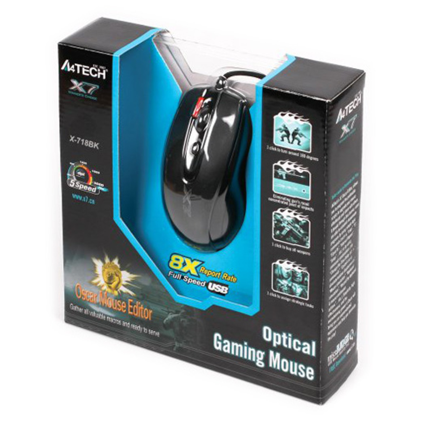 Мышь A4Tech X-718BK USB Black (X-718BK USB (Black))