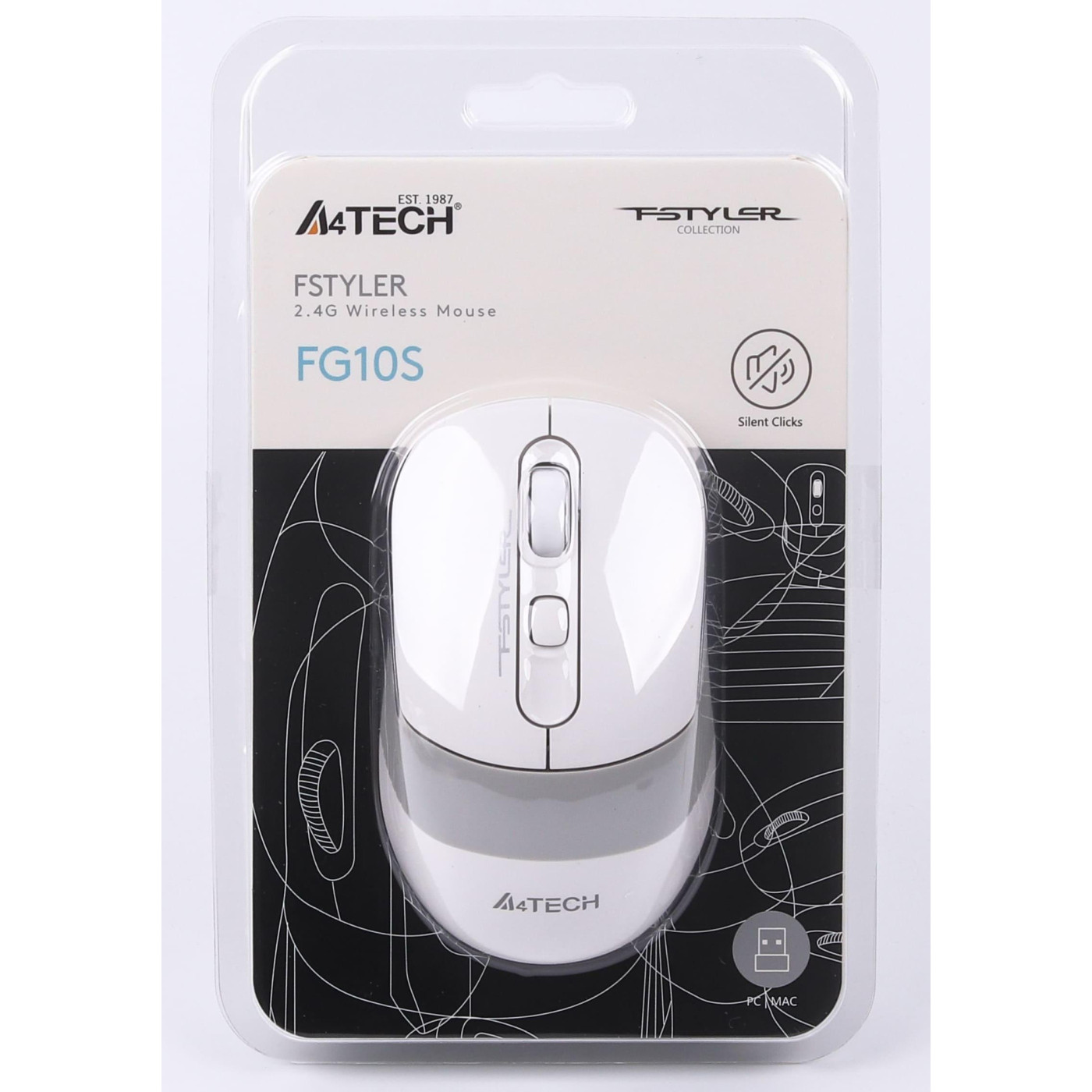 Беспроводная мышь A4Tech Fstyler FG10S Wireless White (FG10S (White))