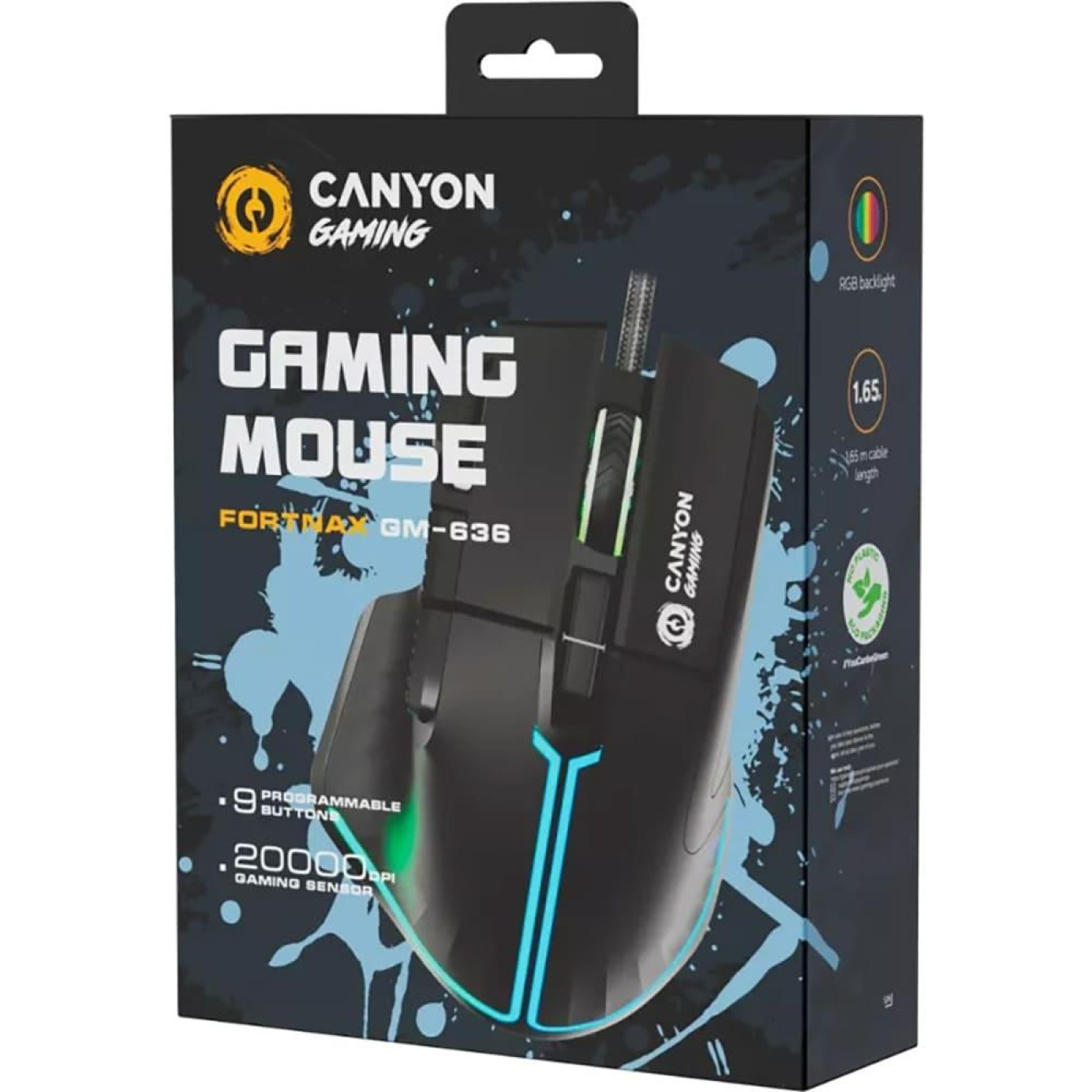 Мышь Canyon mouse Fortnax GM-636 RGB 9buttons Wired Black (CND-SGM636B)
