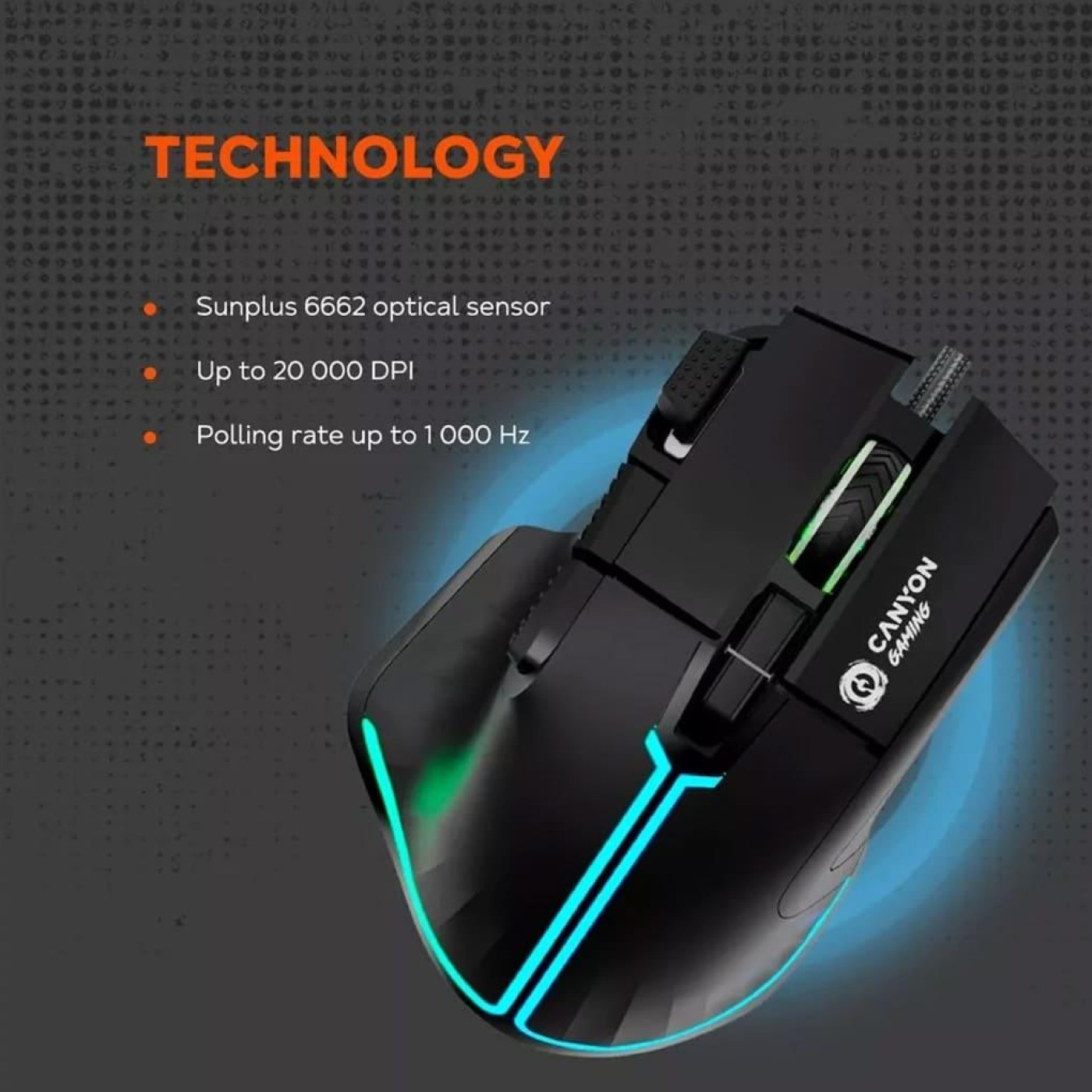 Мышь Canyon mouse Fortnax GM-636 RGB 9buttons Wired White (CND-SGM636W)