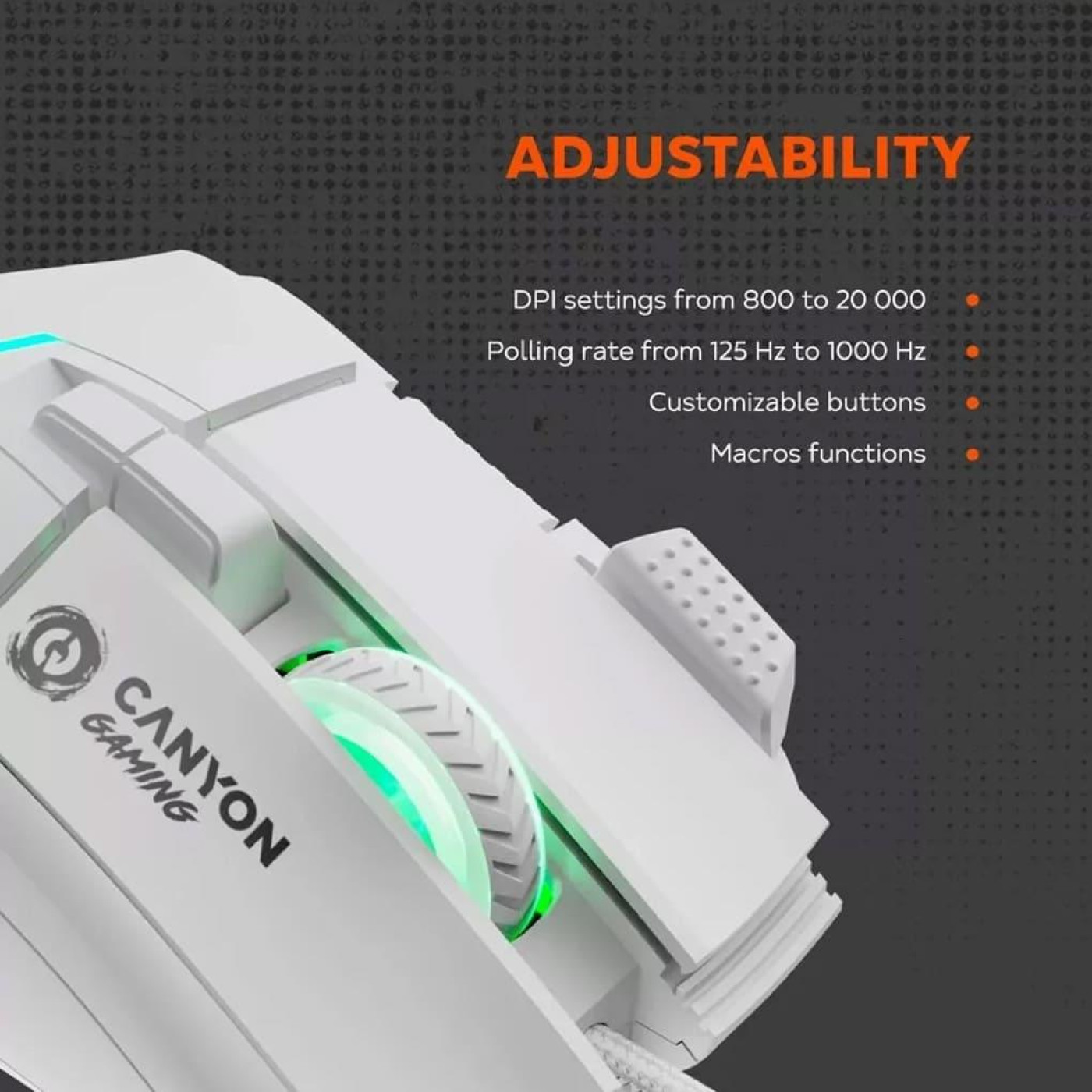 Мышь Canyon mouse Fortnax GM-636 RGB 9buttons Wired White (CND-SGM636W)
