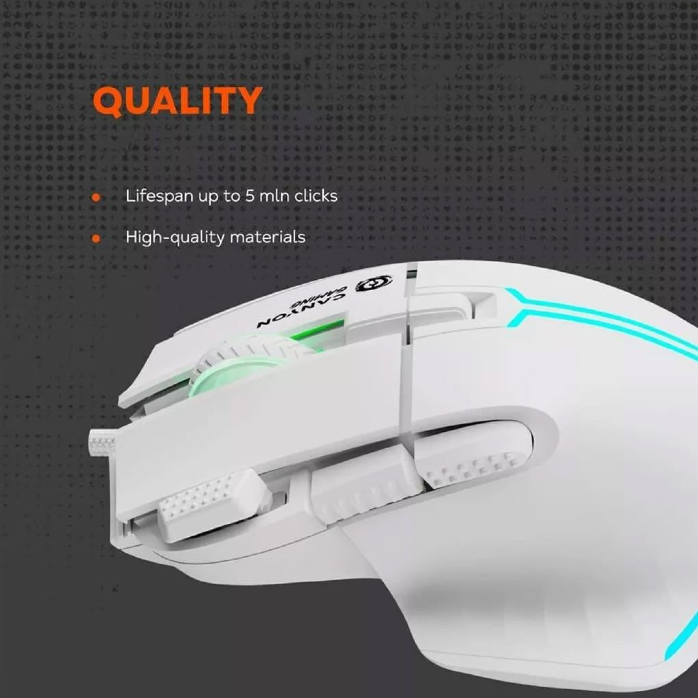 Мышь Canyon mouse Fortnax GM-636 RGB 9buttons Wired White (CND-SGM636W)
