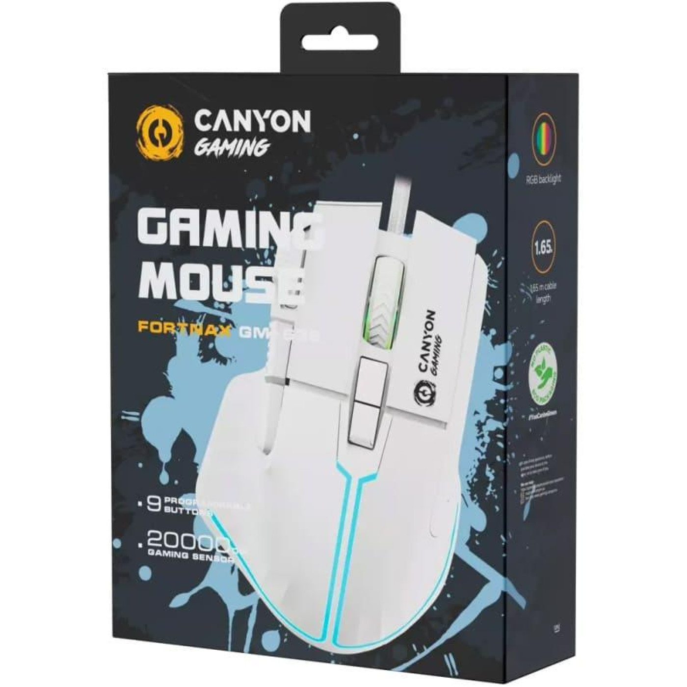 Мышь Canyon mouse Fortnax GM-636 RGB 9buttons Wired White (CND-SGM636W)