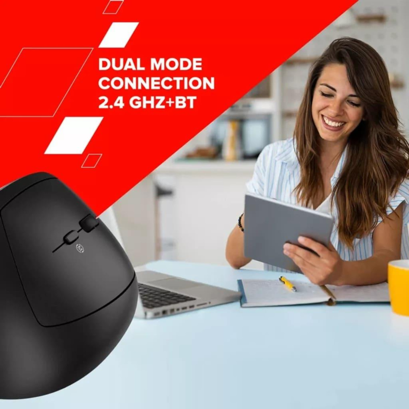 Мышь Canyon mouse MW-25 Ergonomic LED AA Dual mode Wireless Black (CNS-CMSW25)