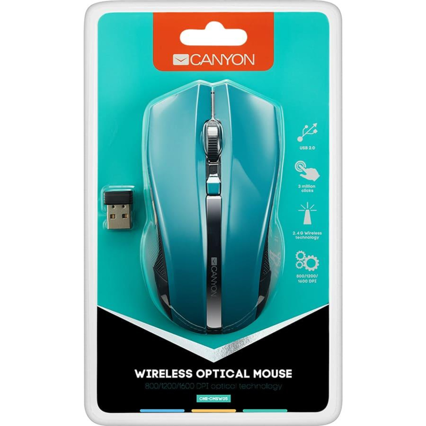 Беспроводная мышь Canyon CNE-CMSW05G Green (CNE-CMSW05G)