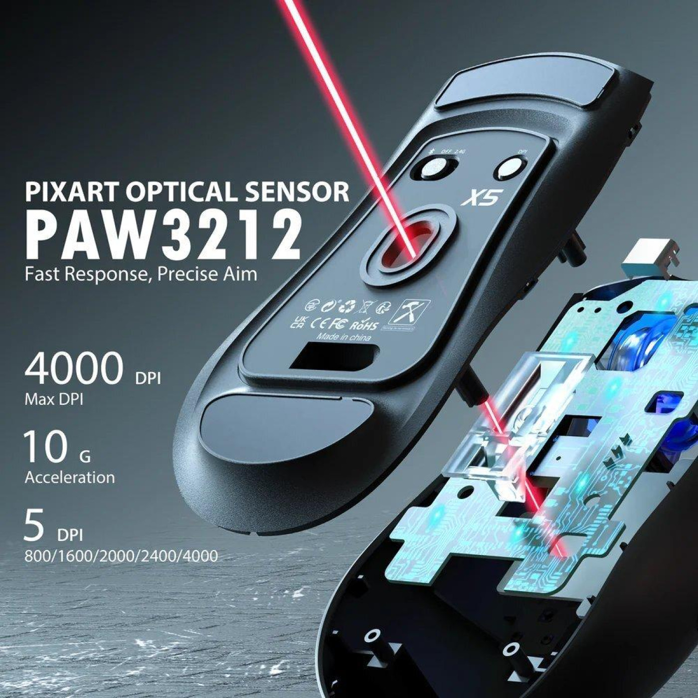 Миша Attack Shark X5 Wireless (AS-6922456700225-B) Black (G-000003826)