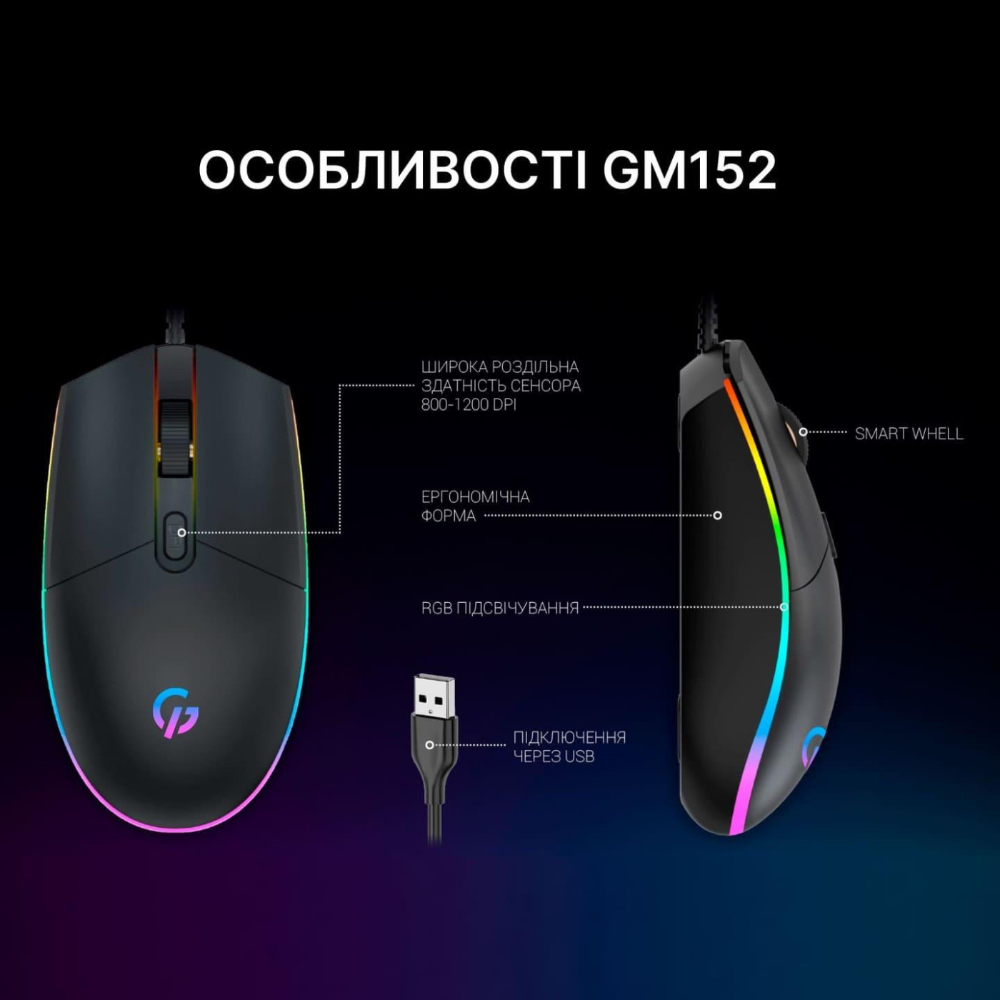 Мышь GamePro GM152 Black (GM152)