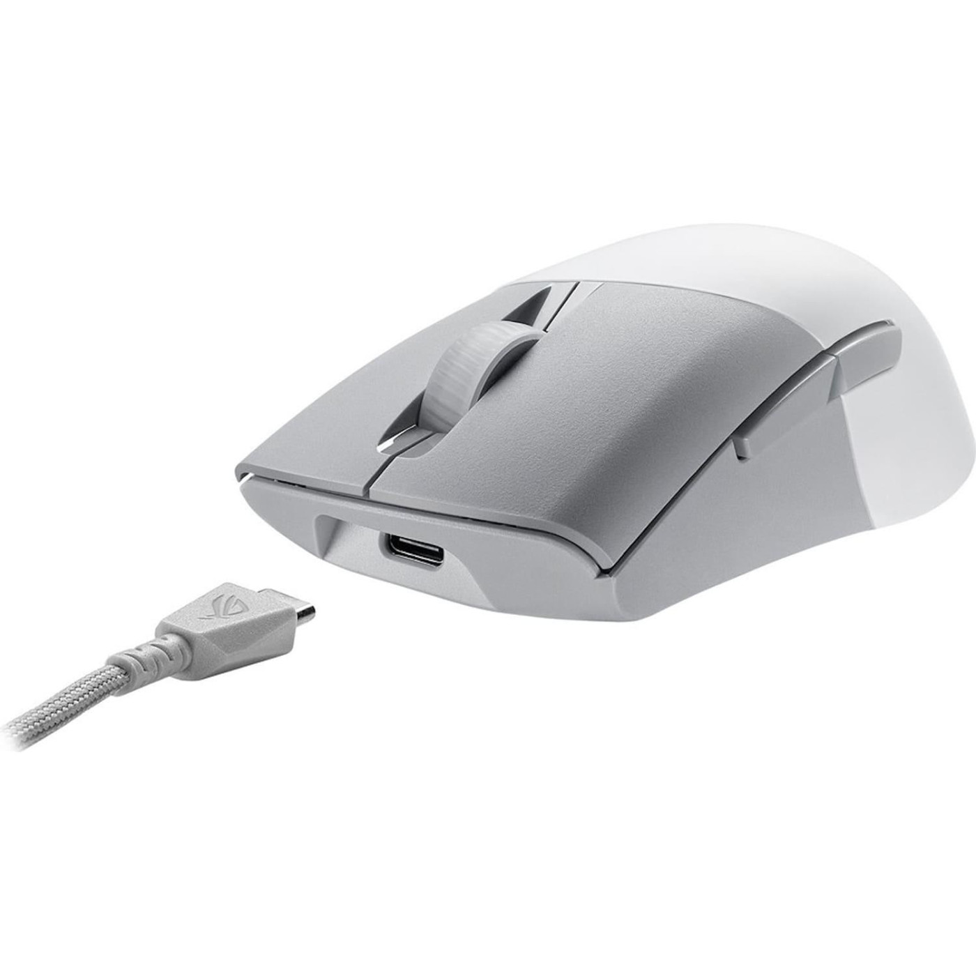 Бездротова миша ASUS ROG Keris AimPoint RGB USB/WL/BT White (90MP02V0-BMUA10)