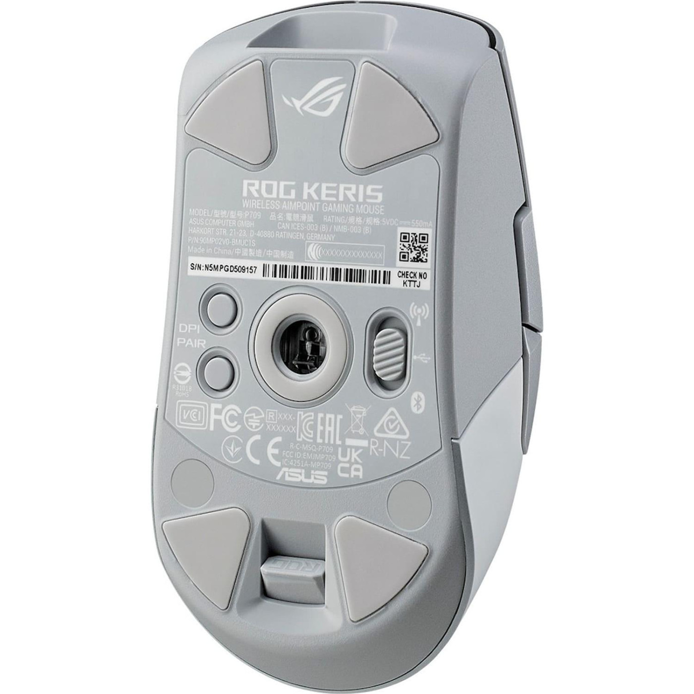 Бездротова миша ASUS ROG Keris AimPoint RGB USB/WL/BT White (90MP02V0-BMUA10)