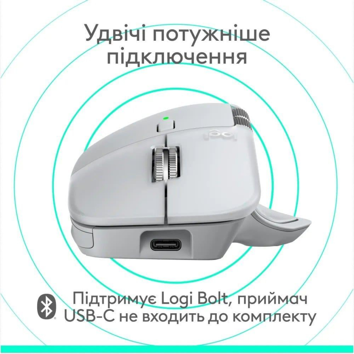 Миша Logitech MX Master 4 for Mac Performance Wireless White Silver (L910-007576)