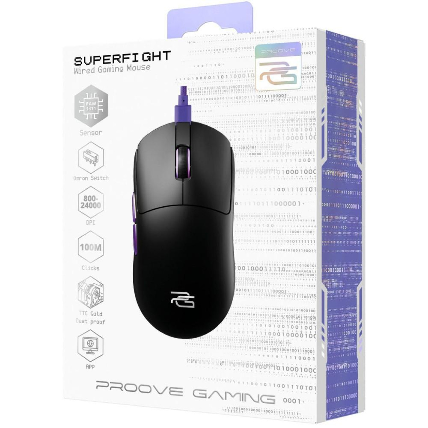 Миша Proove Gaming Superfight Wired Black/Purple (GMSW00102001)