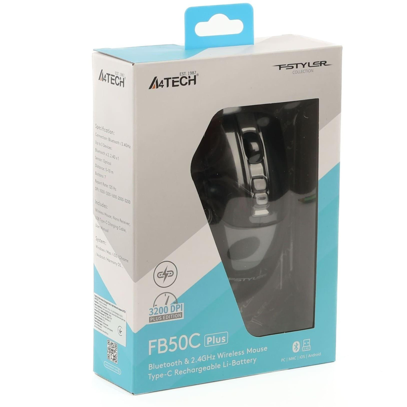 Миша A4Tech Fstyler FB50C Plus (Black) (FB50C Plus (Black))