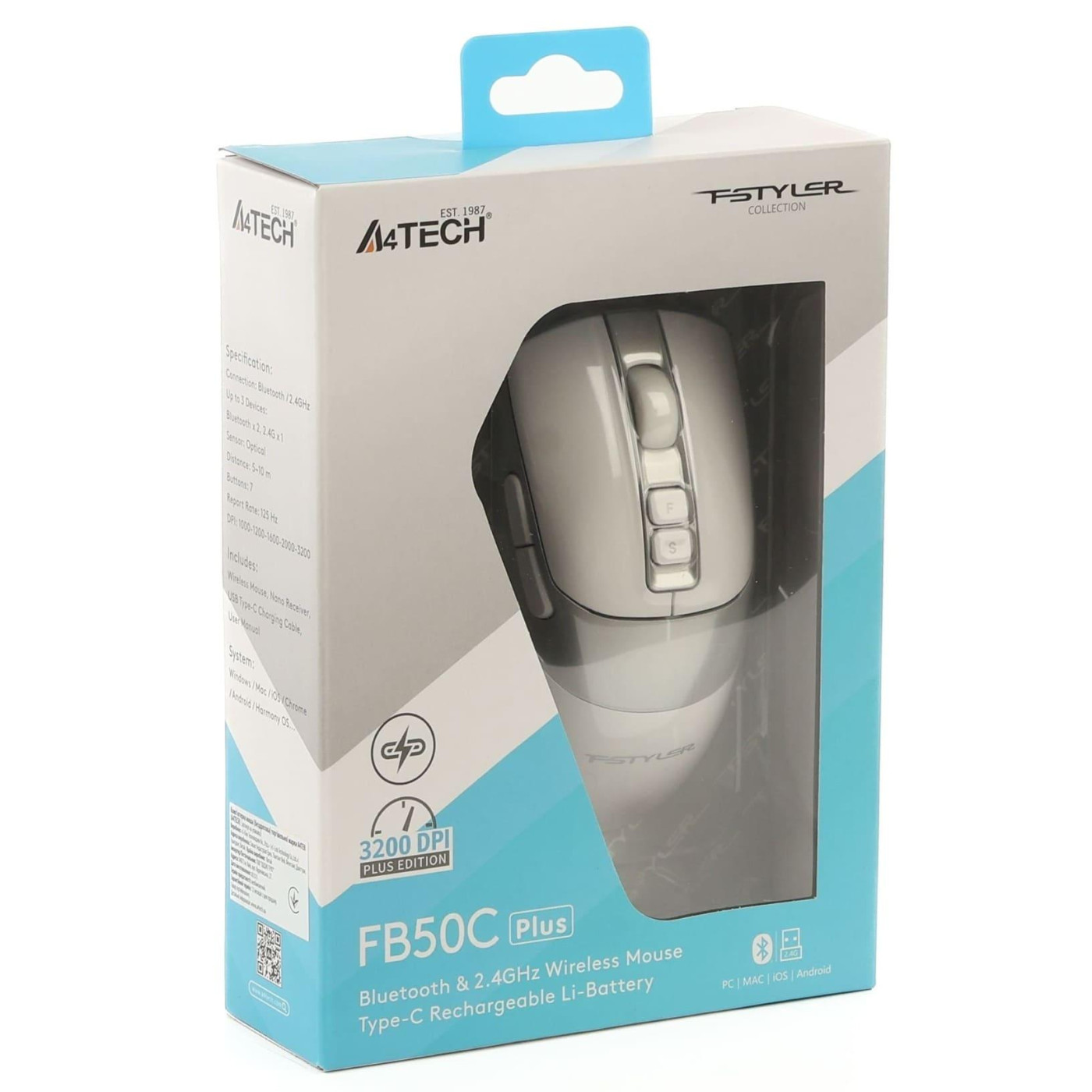 Миша A4Tech Fstyler FB50C Plus (White) (FB50C Plus (White))
