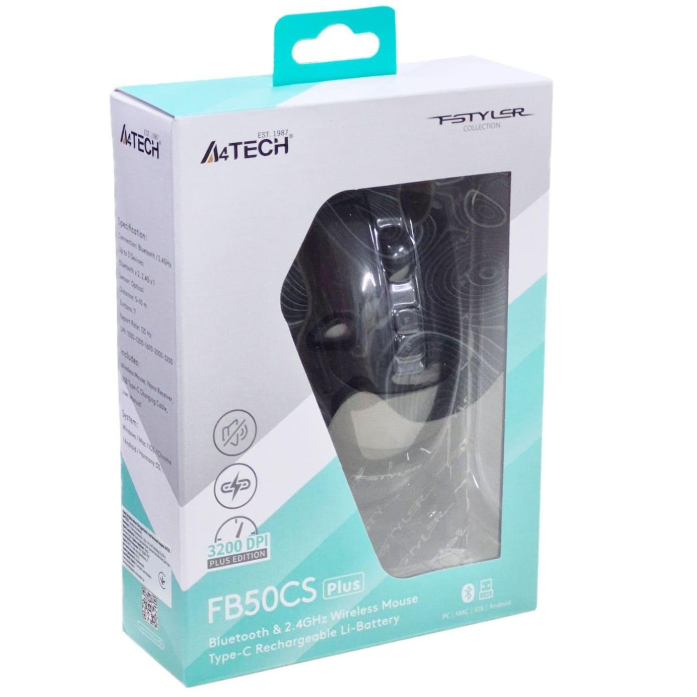 Миша A4Tech Fstyler FB50CS Plus (Black) Silent (FB50CS Plus (Black))