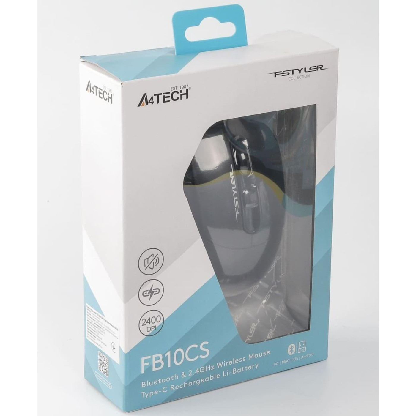 Бездротова миша A4Tech Fstyler FB10CS Wireless Stone Black (FB10CS (Stone Black))