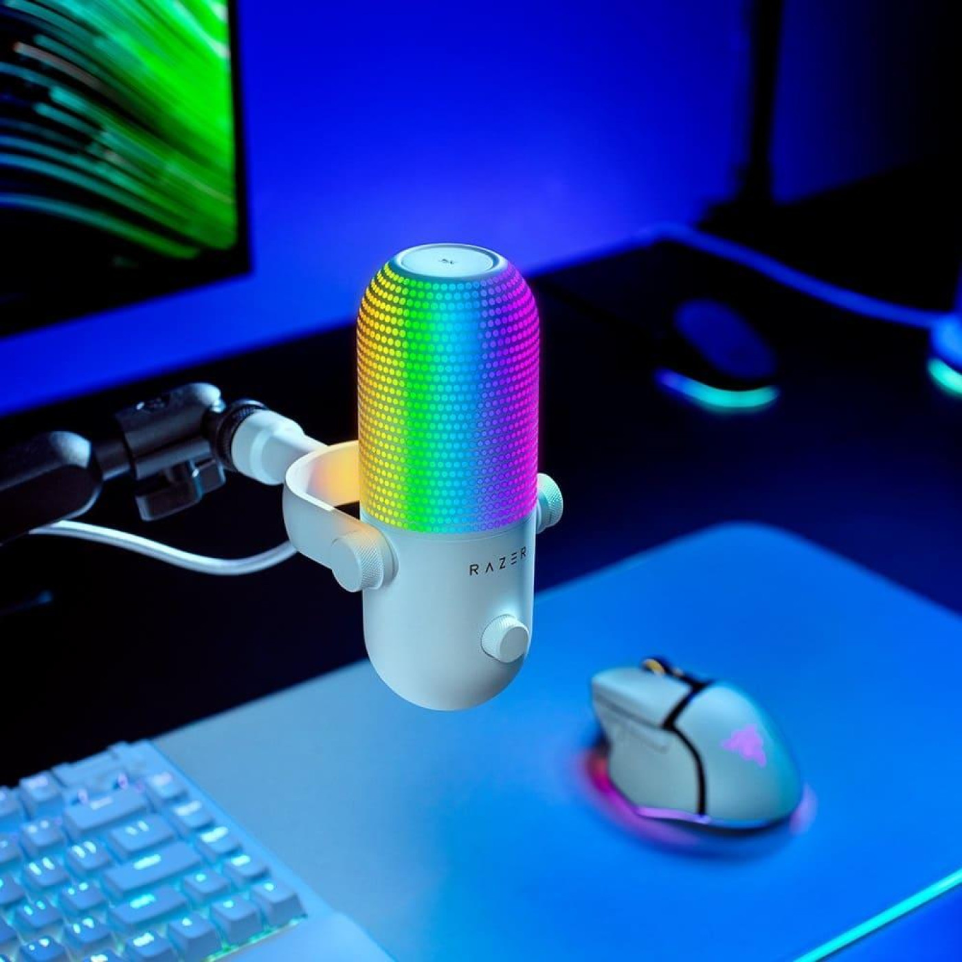 Мікрофон Razer Seiren V3 Chroma White (RZ19-05060200-R3M1)