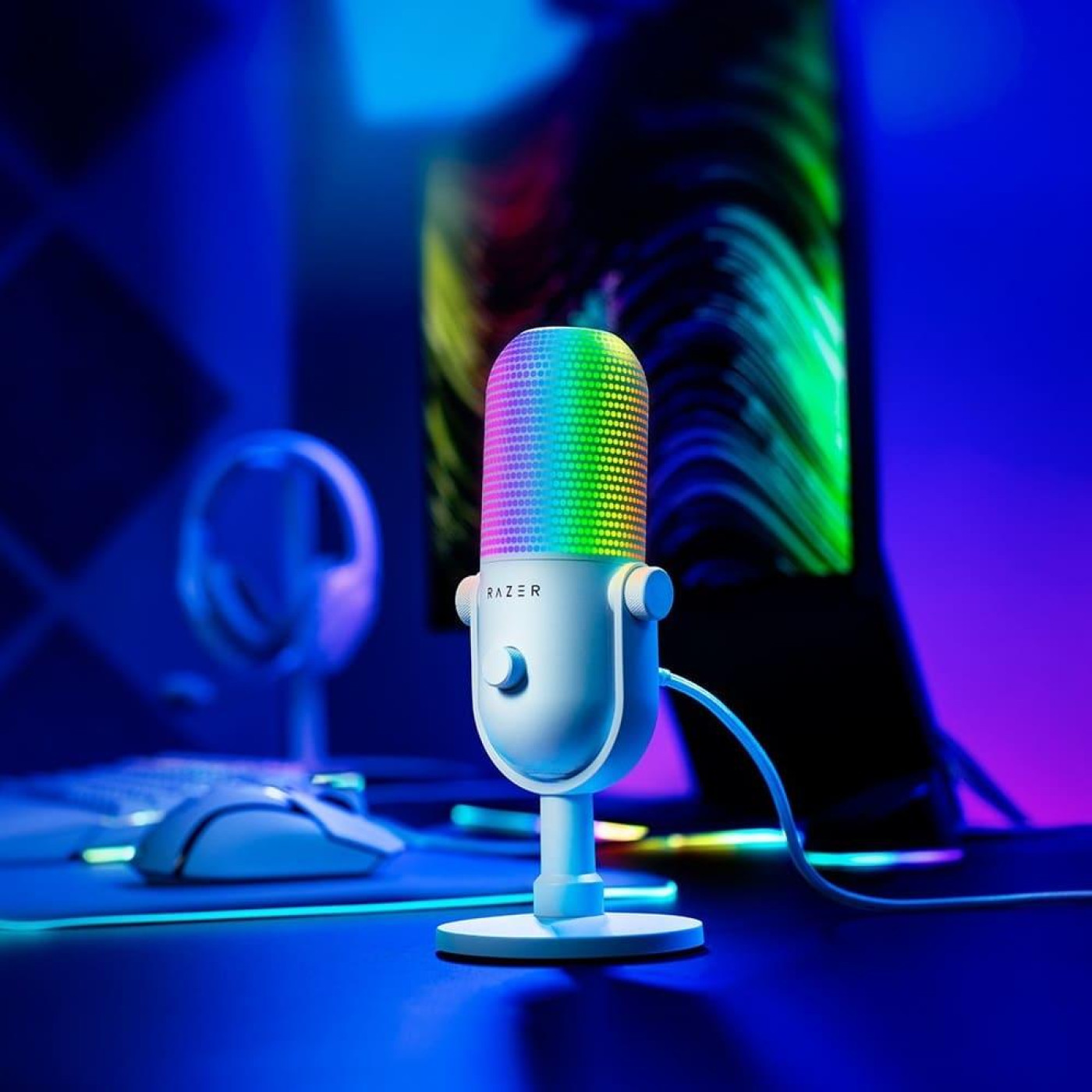 Мікрофон Razer Seiren V3 Chroma White (RZ19-05060200-R3M1)