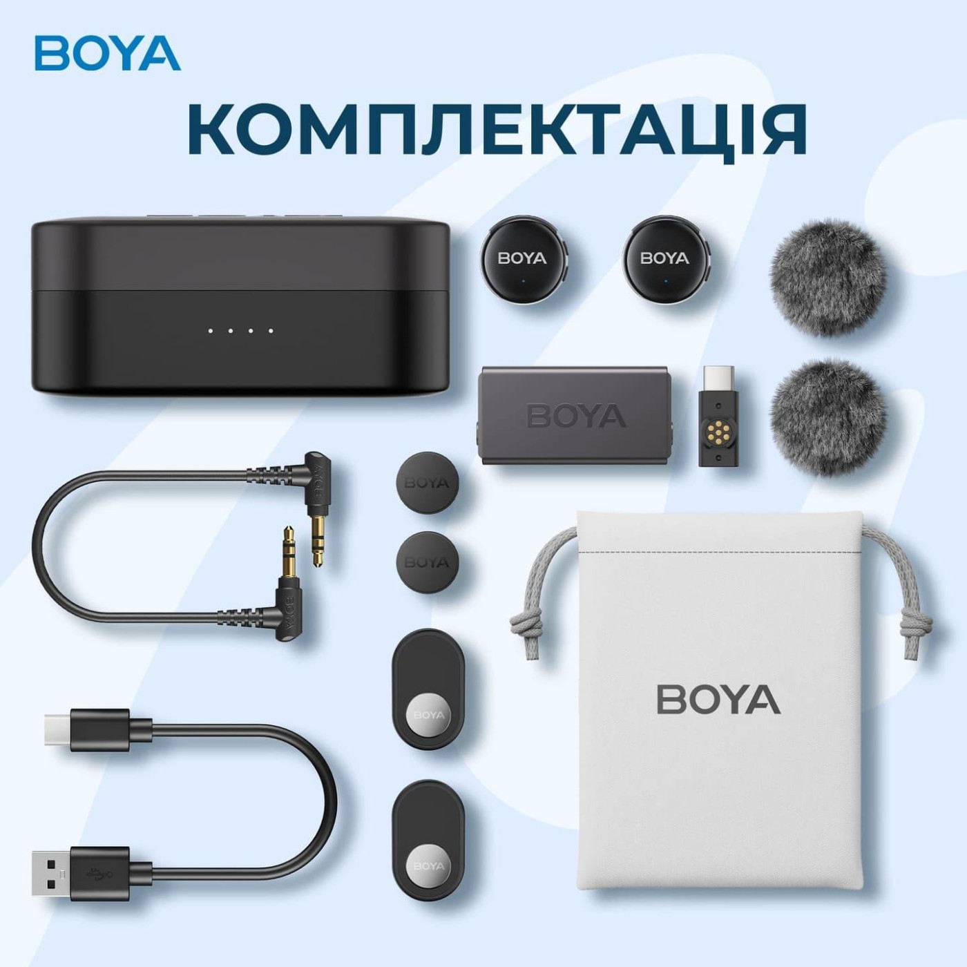 Микрофон Boya LINK 3-02 Type-C/TRS Black (LINK 3-02)