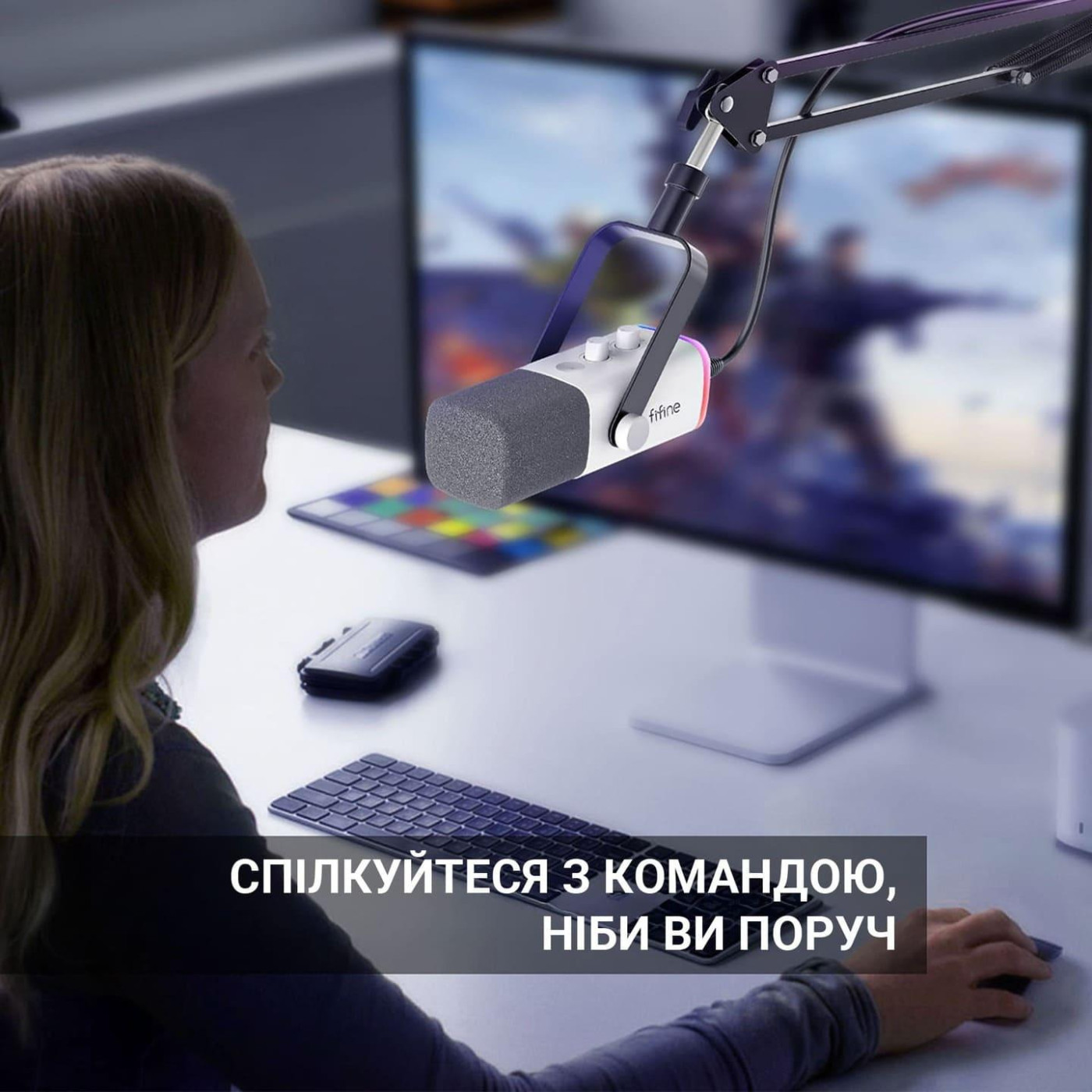 Мікрофон Fifine AM8TW USB/XLR White (AM8TW)