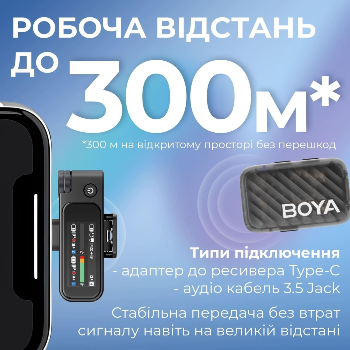 Микрофон Boya MIC 2-02 Type-C/TRS Black (MIC 2-02)