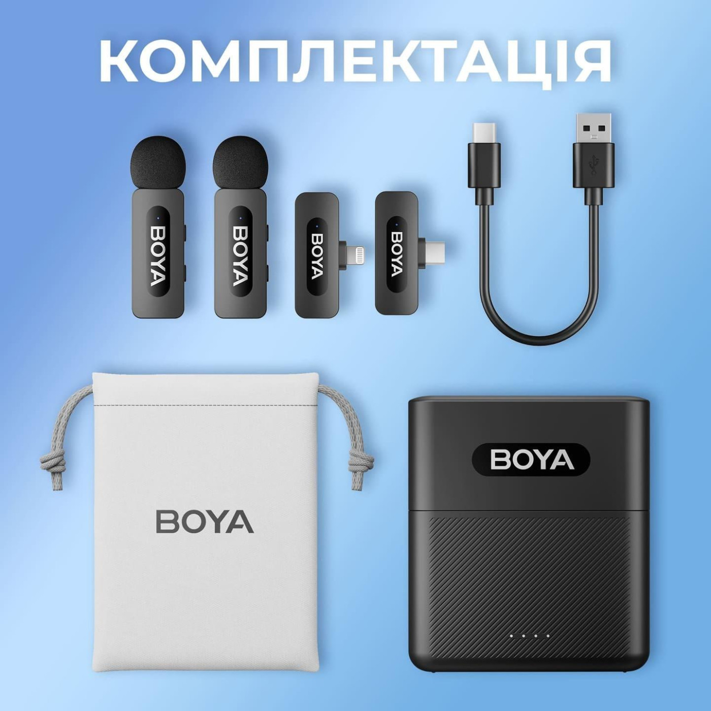 Микрофон Boya BY-V3 combo Type-C/Lightning Black (BY-V3 Combo)