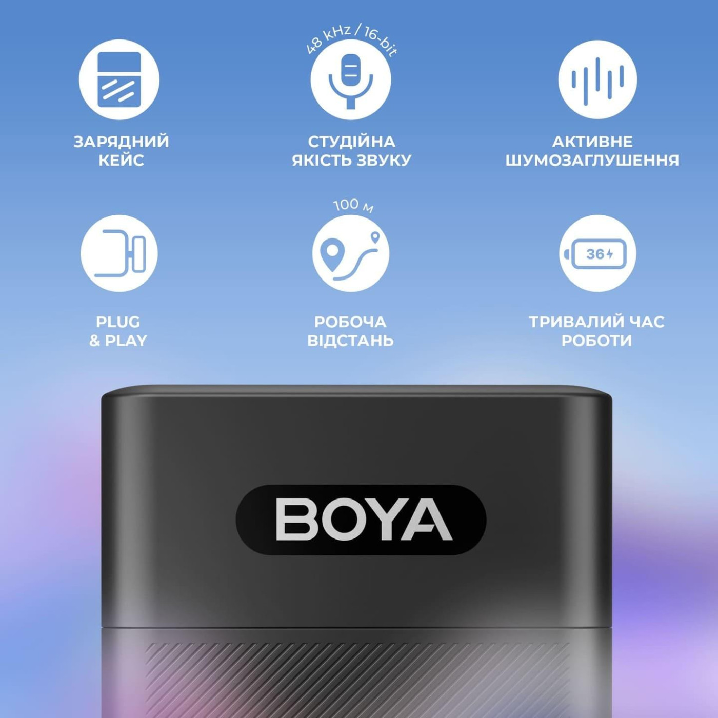 Микрофон Boya BY-V30 Type-C Black (BY-V30)