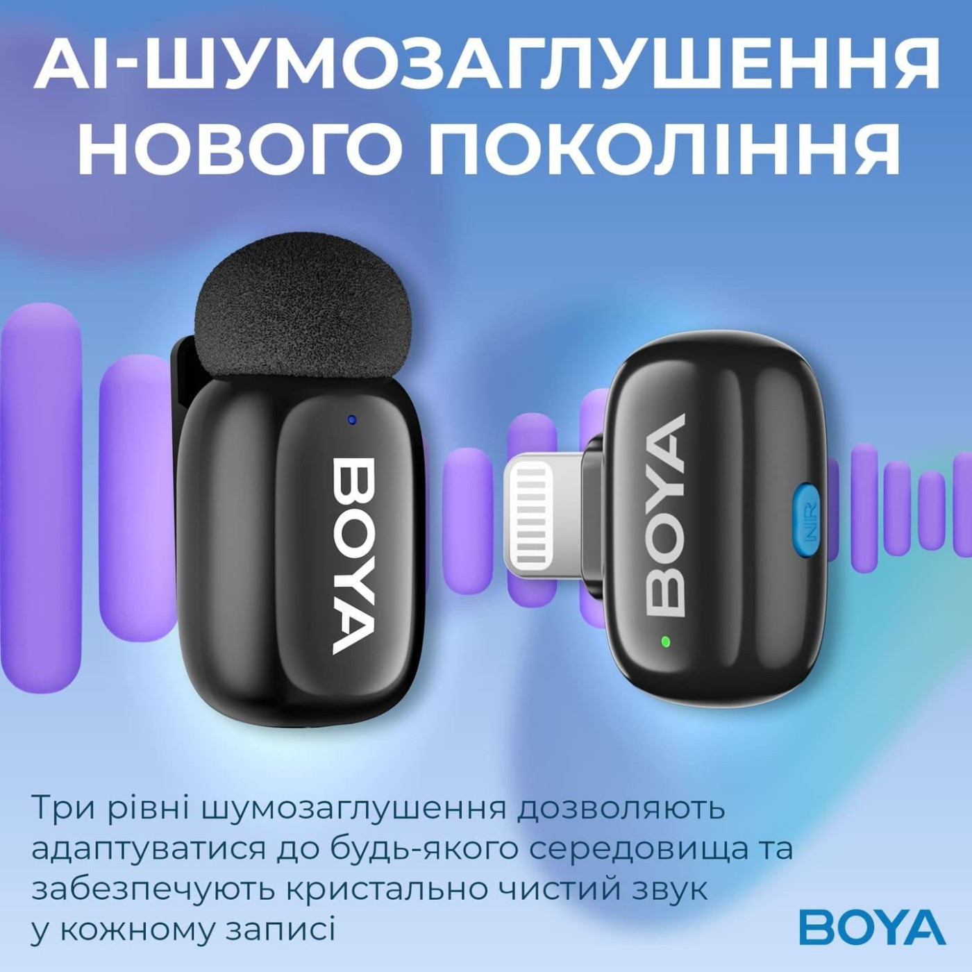 Микрофон Boya mini-12 Type-C/Lightning Black (mini-12)