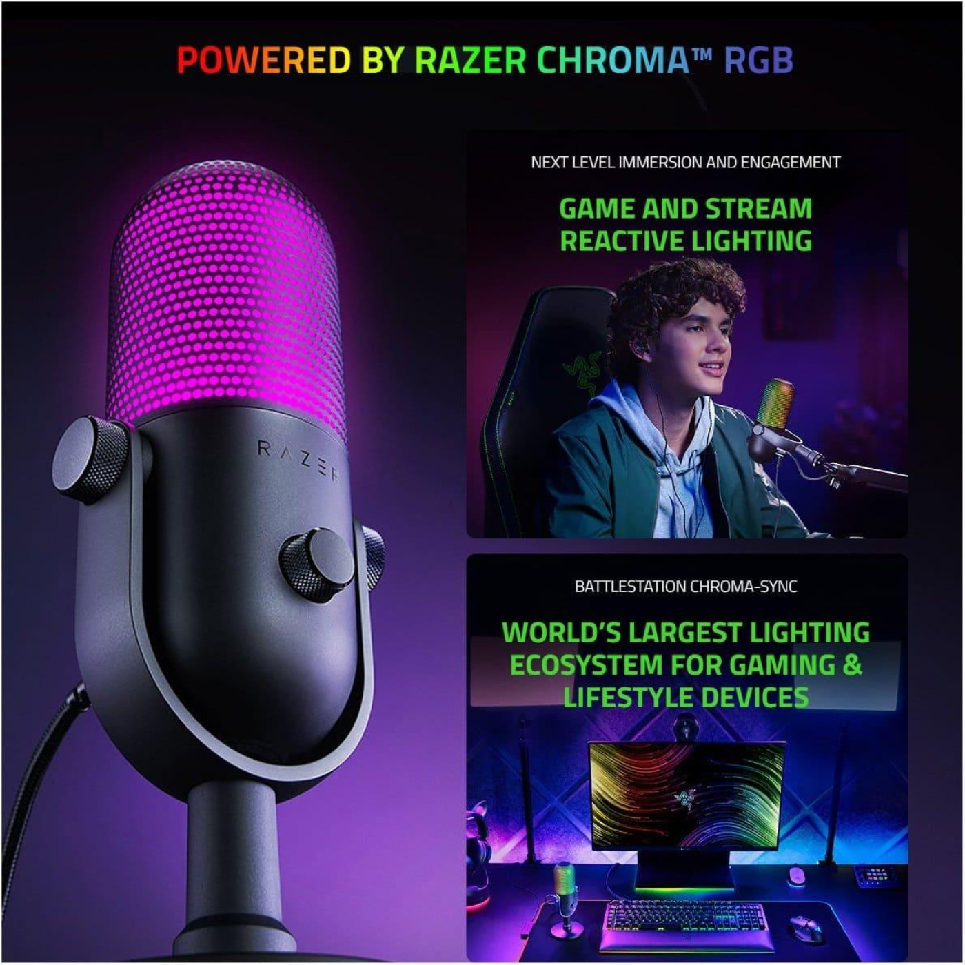 Мікрофон Razer Seiren V3 Chroma Quartz (RZ19-05060300-R3M1)