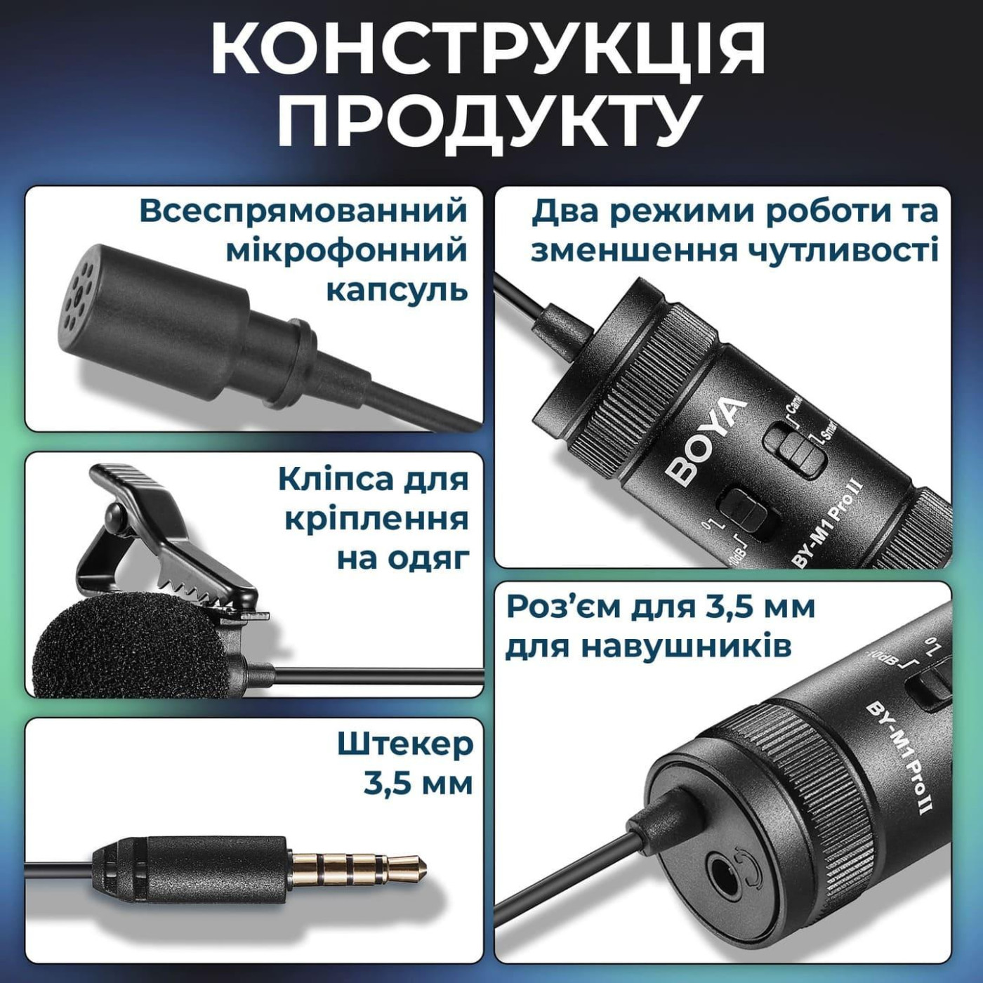 Микрофон Boya BY-M1 Pro II Black (BY-M1 Pro II)