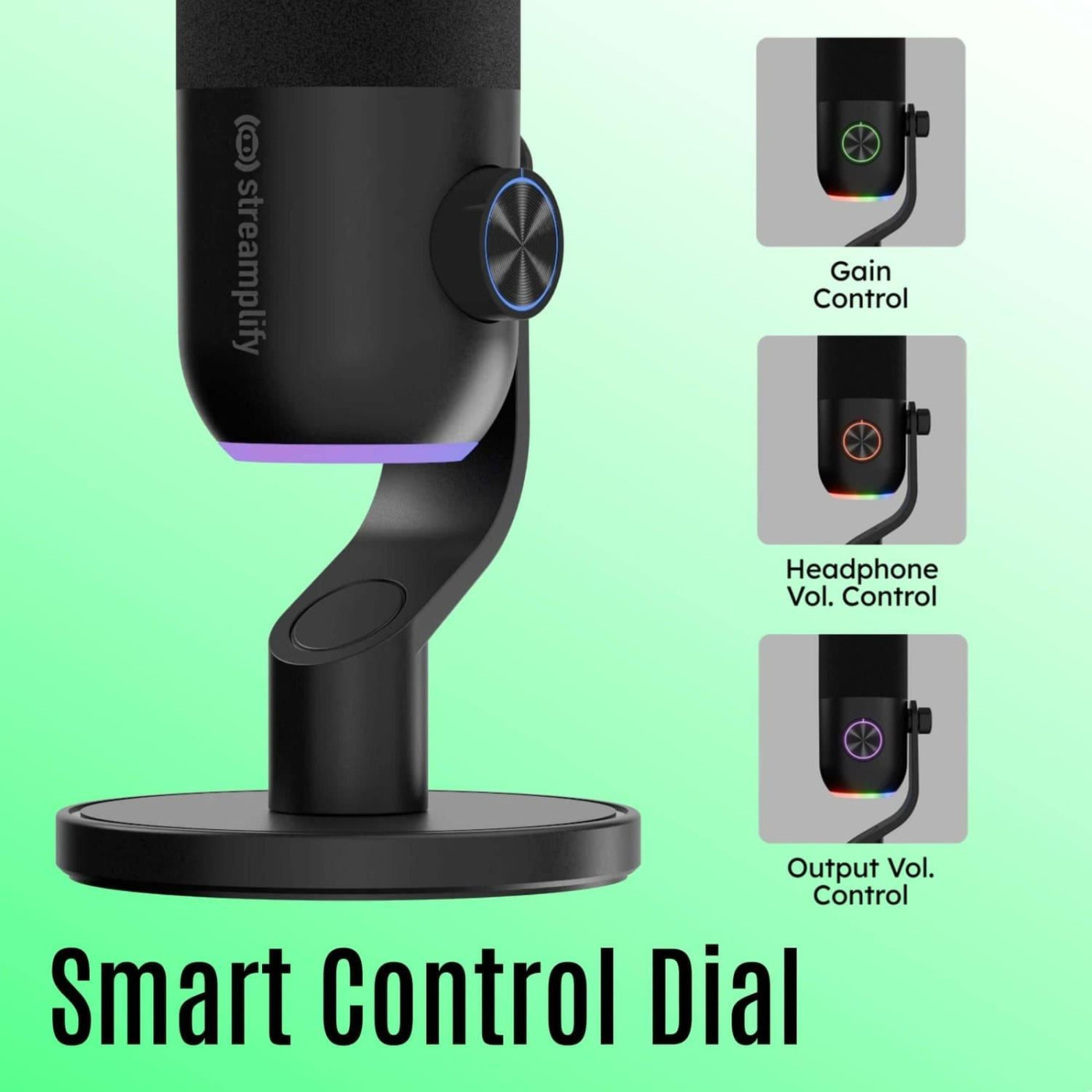 Микрофон STREAMPLIFY MIC MINI-48-RGB-ST Black (SPMC-MM1C327.11)