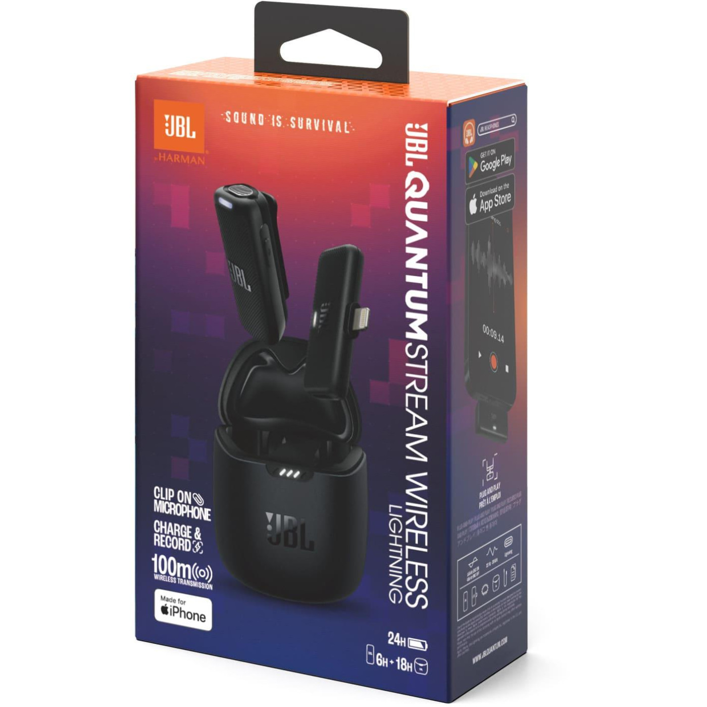 Мікрофон JBL Quantum Stream Wireless Lightning - Black (JBLSTRMWLLGHTBLK)
