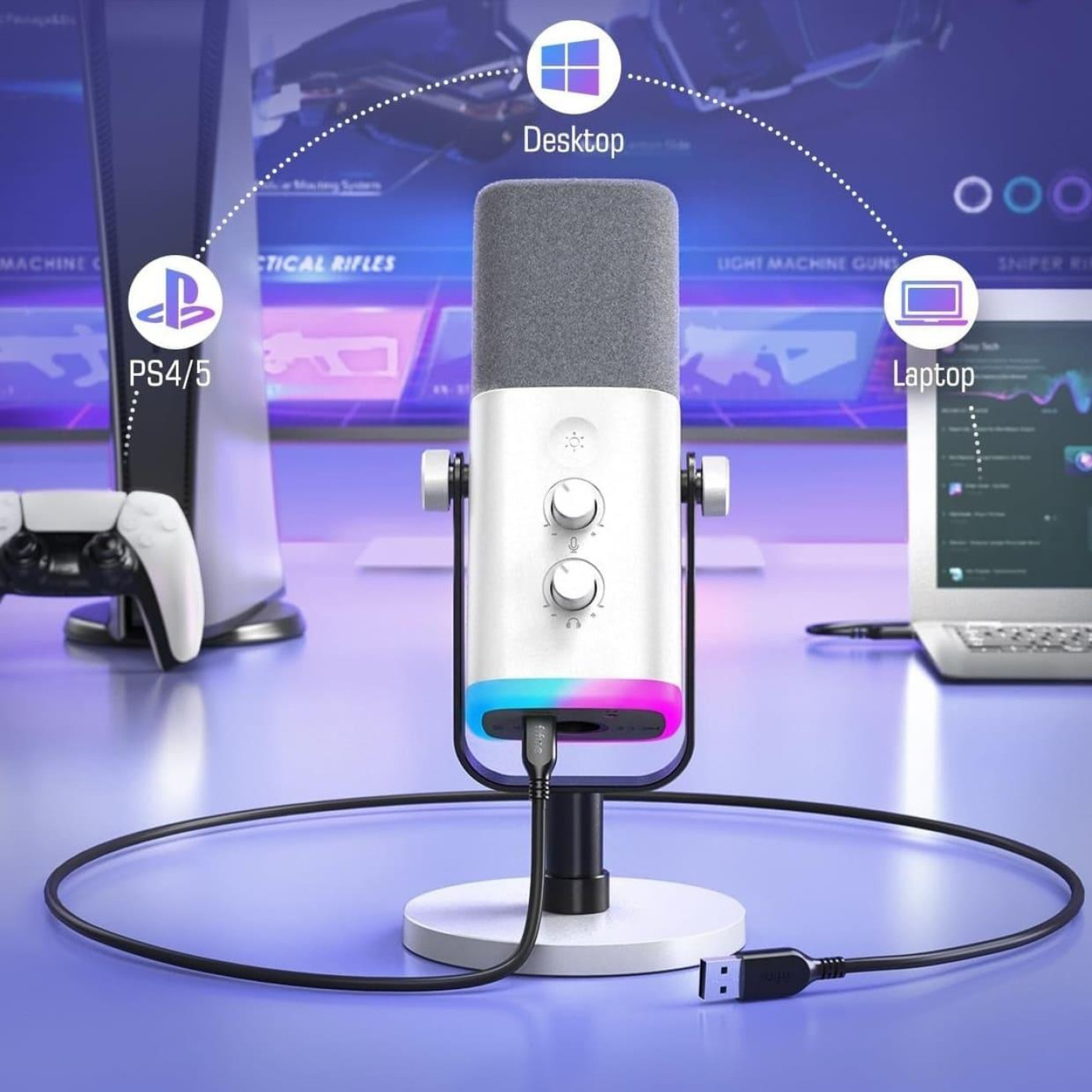 Микрофон Fifine AM8W USB/XLR White (AM8W) U1