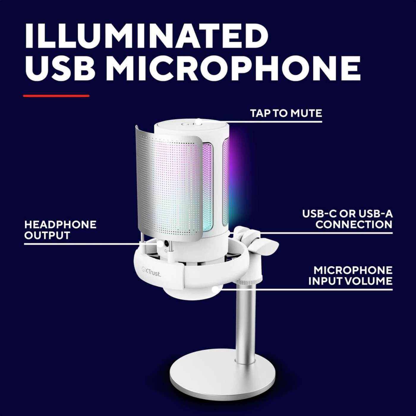 Микрофон Trust GXT 238W Auron USB-A White (26082_TRUST)