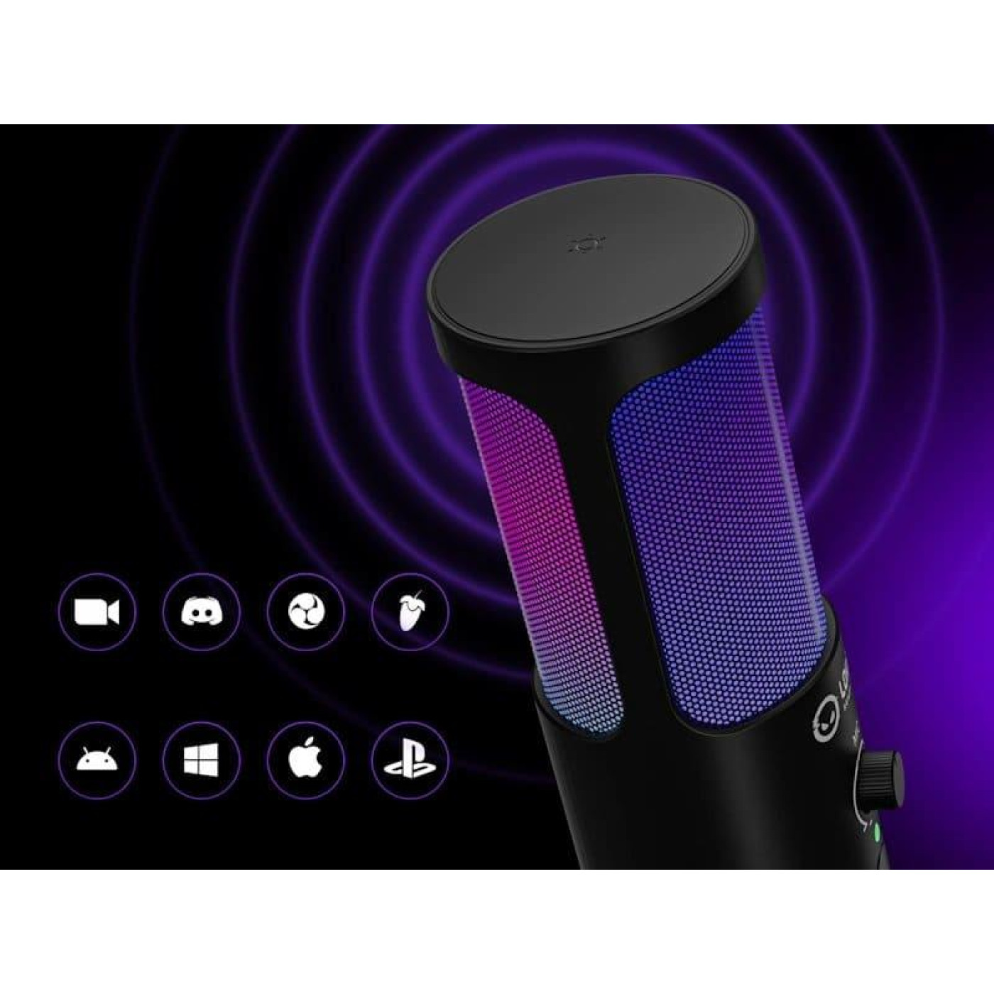 Микрофон Lorgar SMP40 RGB Black (LRG-SMP40)