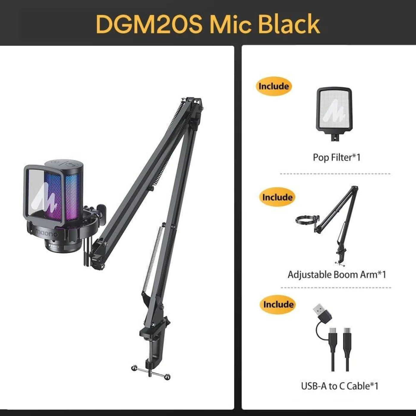 Микрофон Maono DGM20S Black (G-000003779)