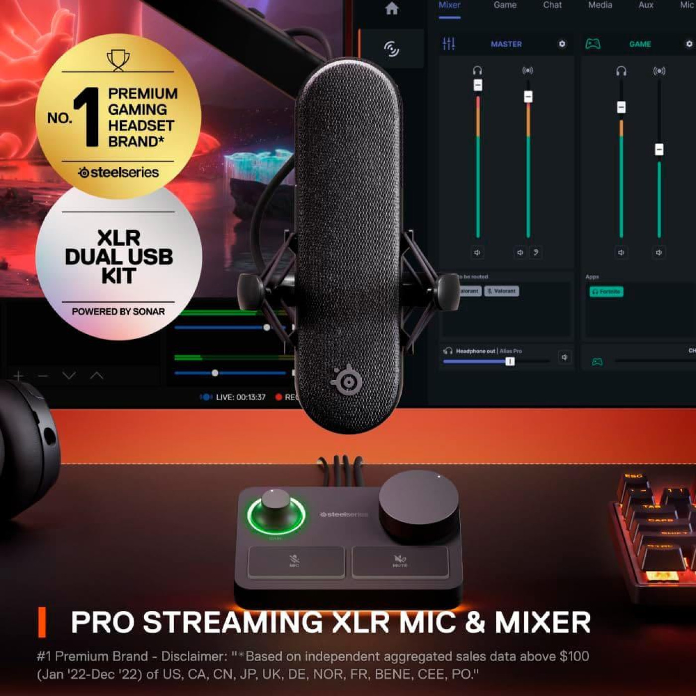 Микрофон SteelSeries Alias Pro RGB XLR Black (61597)
