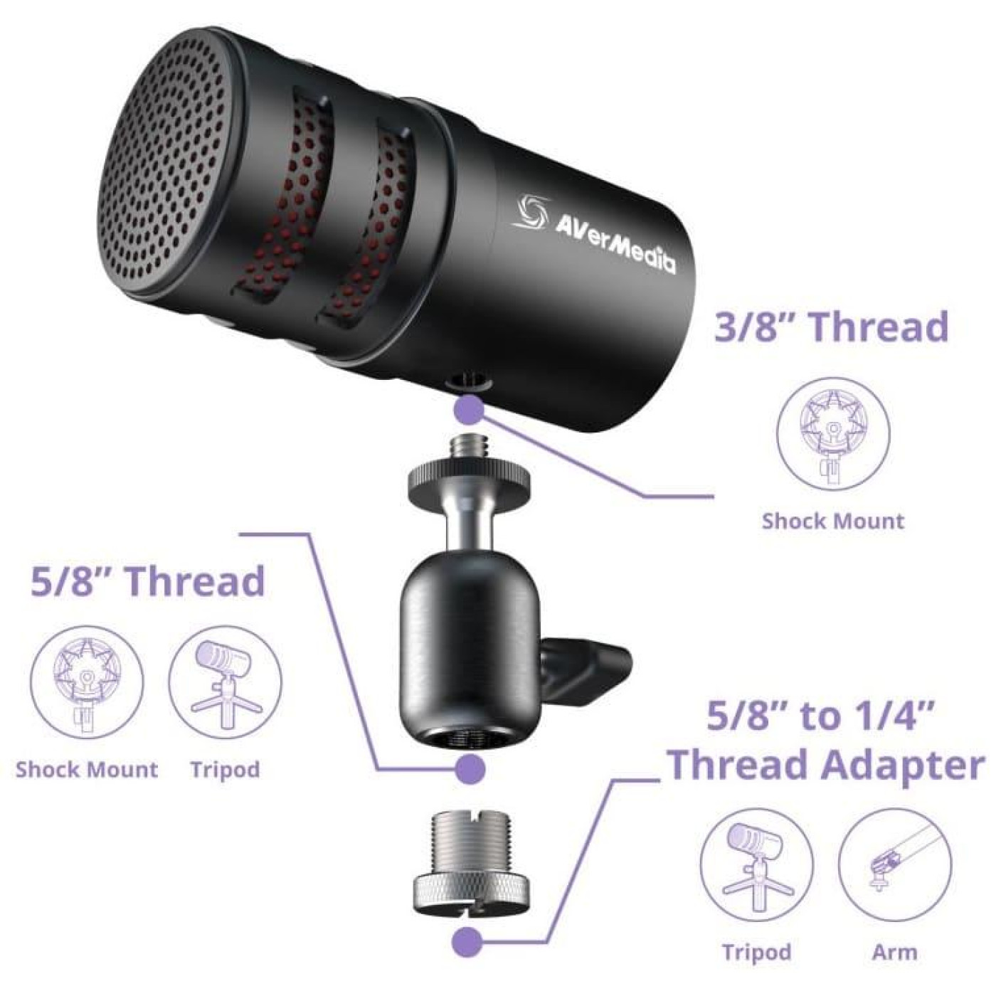 Микрофон AVerMedia AM310G2 Versati Go (40AAAM310AWL)