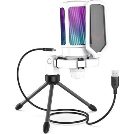 Микрофон Fifine A6VW RGB Ampligame White (A6VW)