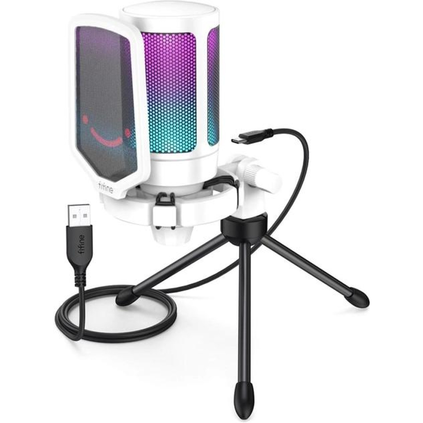 Микрофон Fifine A6VW RGB Ampligame White (A6VW)