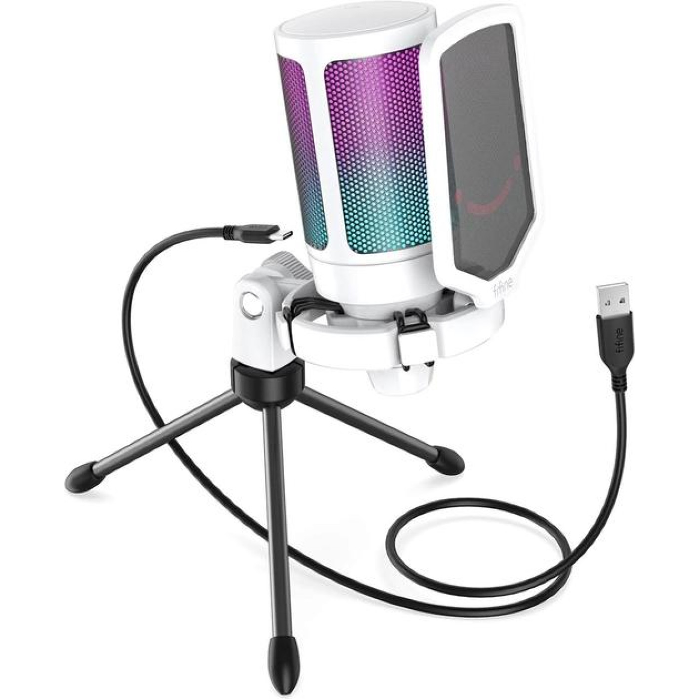 Микрофон Fifine A6VW RGB Ampligame White (A6VW)
